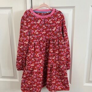 Mini Boden Red Floral Kids Sweatshirt Dress